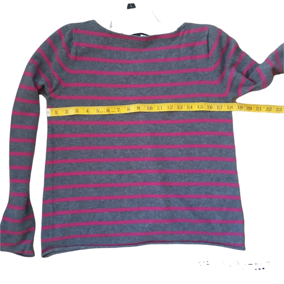 Autumn Cashmere Crew Neck Striped Pullover Sweater  size M - Picture 9 of 10